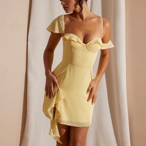 Oh Polly Josiane Asymmetric Draped Mini Dress